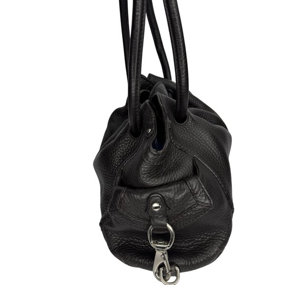 Slouchy Brown Leather Shoulder Handbag With Silver Hardware & Beige Lining - Picture 12 of 14